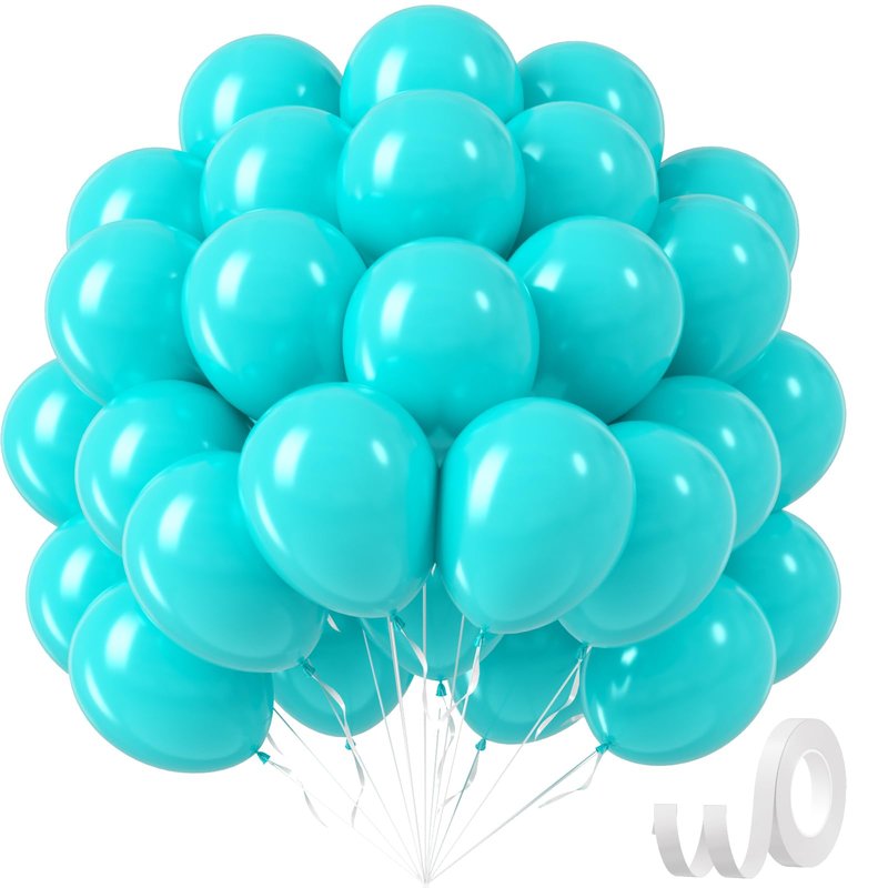 Teal Balloons 12 inch, Turquoise Latex Balloons 50pcs Party Balloons for Birthday Wedding Baby Shower Gender Reveal Bridal Birthday Party Decorations