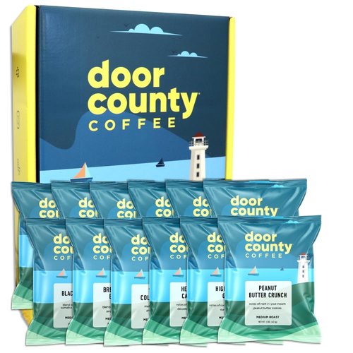 Door County Coffee - Gourmet Coffee Variety Gift Set - 12-Pack of 1.5oz Bags for Coffee Lovers