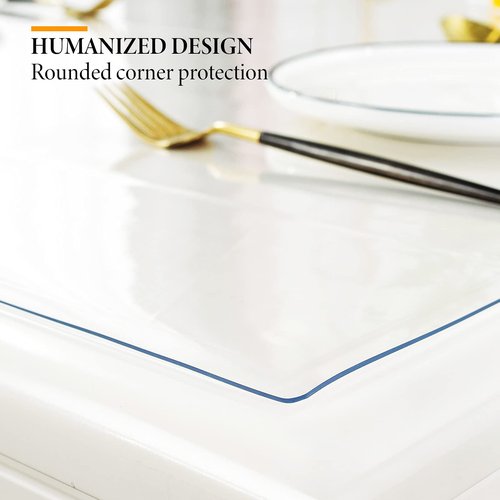 Deep Dream 1.5mm Clear Desk Cover Protector, 14×24 Inch Clear Desk Cover, Rectangular Vinyl Desk Pad, PVC Plastic Table Cover for Office, Dresser, Night Stand, Computer & Writing Desk Tabletop