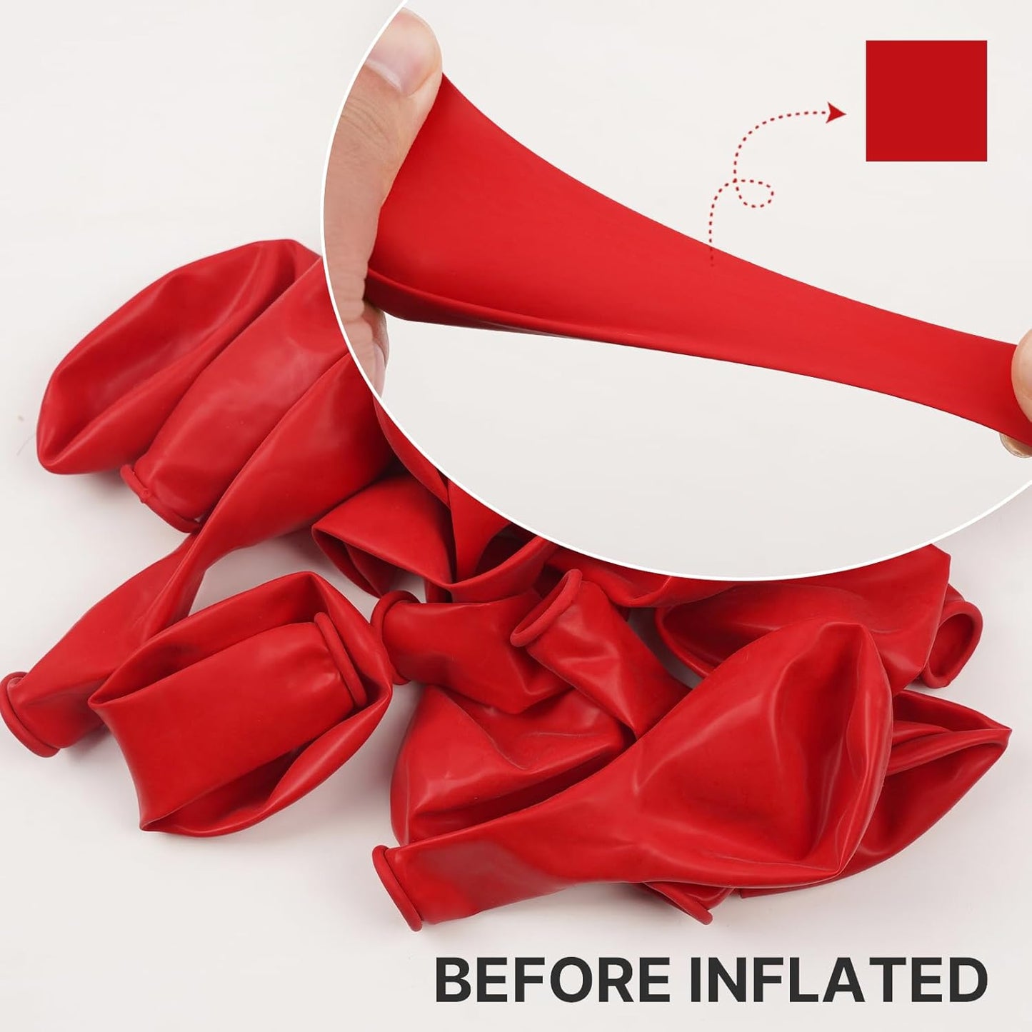 PartyWoo Red Balloons - 100 Pcs Matte Latex Balloons in Various Sizes for Party Decorations | Perfect for Garland & Arch
