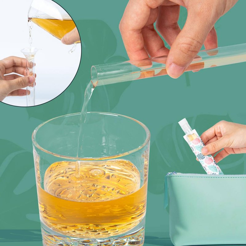 39 PCS Tampon Tube for Women, Plastic Tube for Juice with Funnel and Spout for Cruise Concert Sports Events - Green