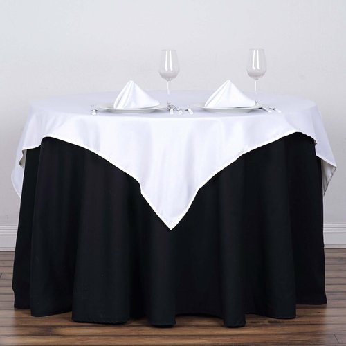 Efavormart 54x54 White Wholesale Linens Seamless Polyester Square Linen Tablecloth for Wedding Banquet Party Restaurant