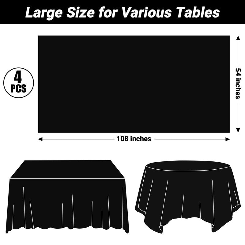 3 Pack Chinese New Year Decorations 2026, 54 x 108 Inches Red Plastic Table Cloths, Disposable Lunar New Year Table Cloth Rectangle Tablecloths Tablecover, Spring Festival Year of the Horse Decor