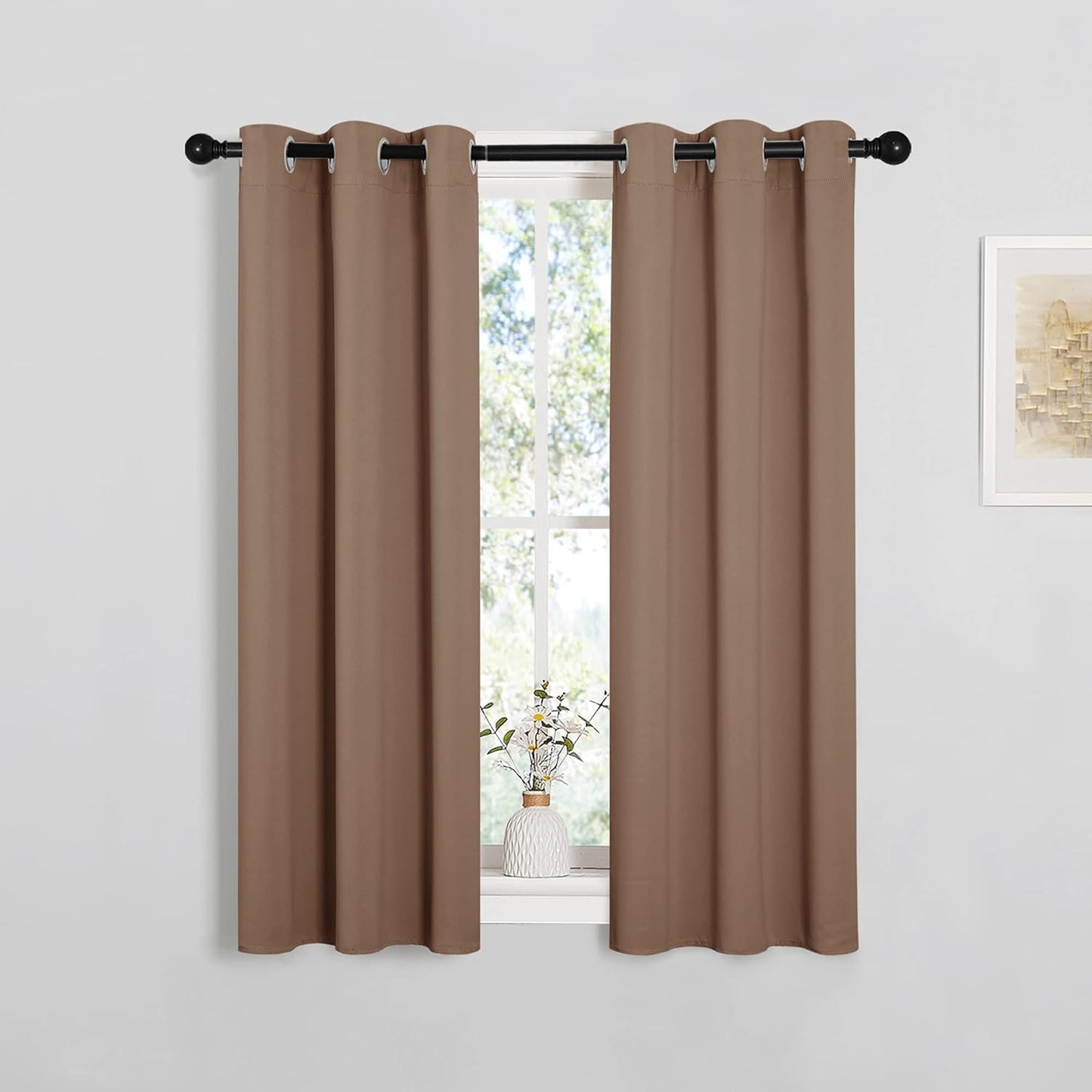 NICETOWN Blackout Window Curtains - Thermal Insulated Drapes, Set of 2, 29x40 Inch, Cappuccino