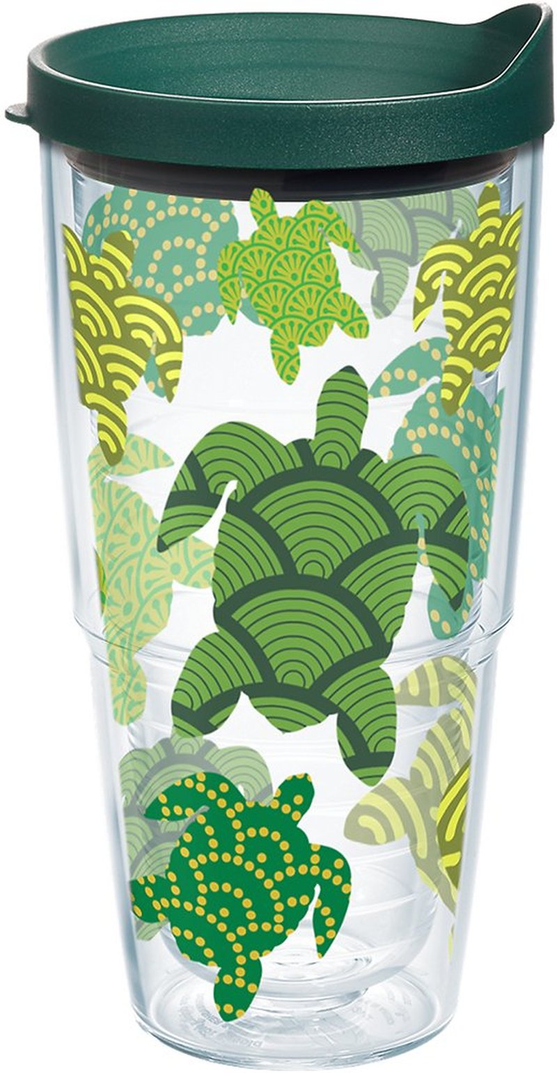 Tervis Turtle Pattern Made in USA Double Walled Insulated Tumbler Cup Keeps Drinks Cold & Hot, 24oz, Classic