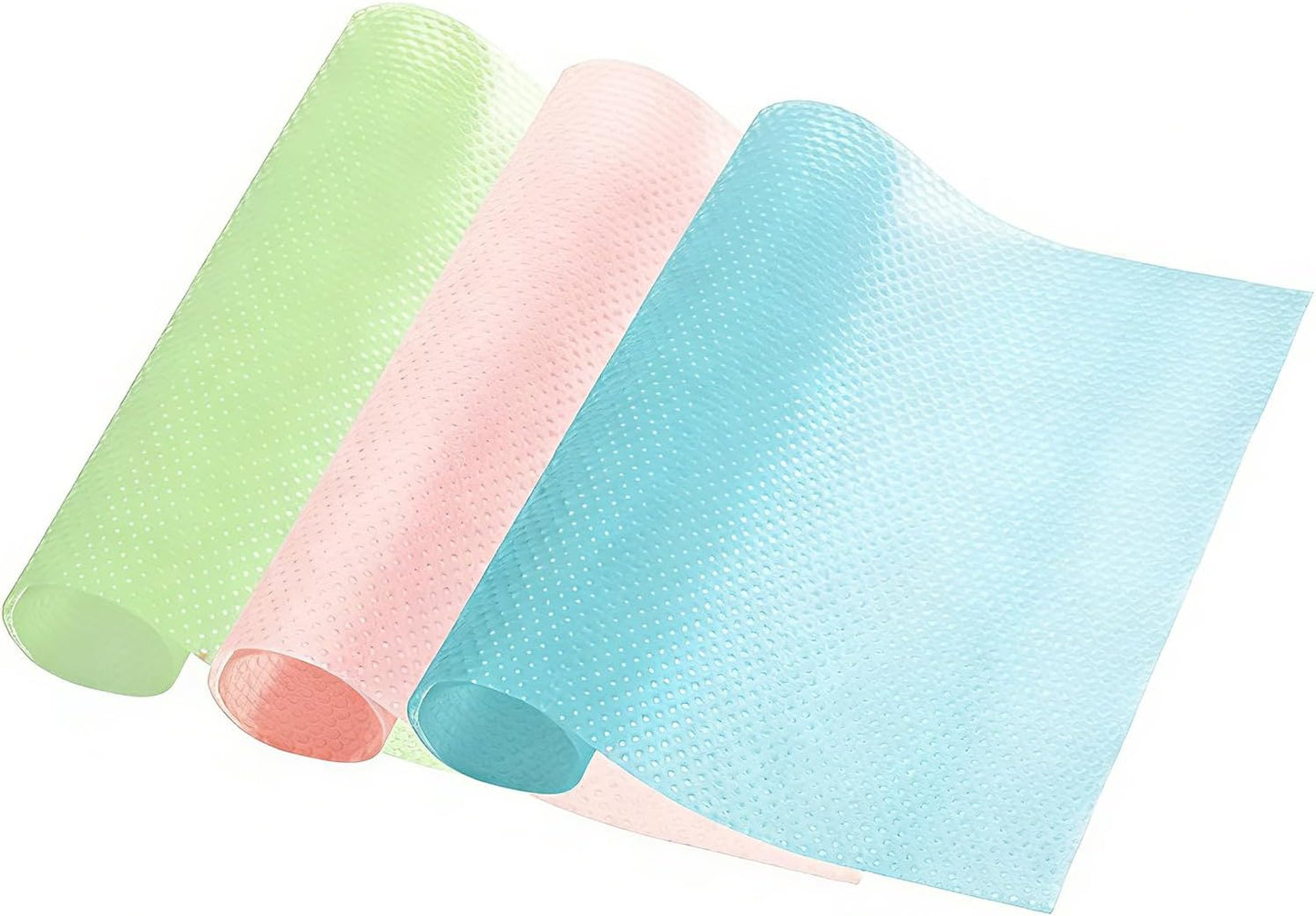 Skiennix Fridge Shelf Liners - Washable Waterproof Mats for Glass Shelves | Non-Slip, Cut-to-Fit, 3 Colors (Pink/Green/Blue)