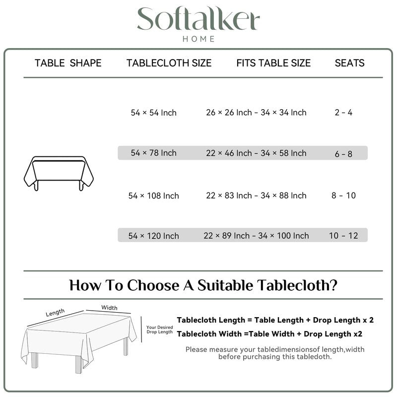 Softalker Vinyl Tablecloth Rectangle, Outdoor 100% Waterproof Oil Proof Plastic Edge Binding Table Cloth, Heavy Duty Thick Wipeable PVC Table Covers for Picnic Dining Party - 54 x 78 Inch, Light Grey