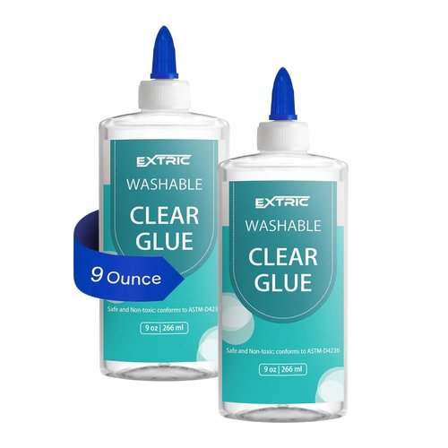 Clear Glue by Elmer's - Washable Liquid Glue 9 Ounces, Perfect for Slime and Art Projects | Non-Toxic, Dries Clear