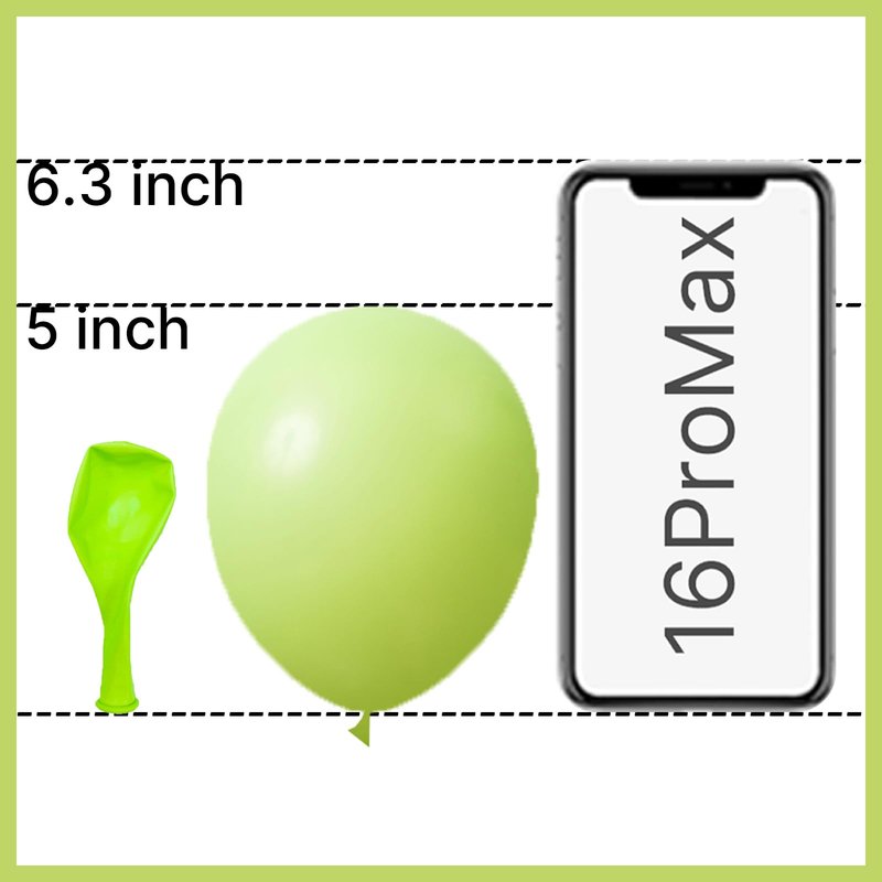 PartyWoo Lime Green Balloons 100pcs 5 Inch Light Green Latex Helium Balloons for Graduation Wedding Baby Shower Anniversary Birthday Dinosaur Jungle Golf Football Theme Party Decorations Green-Y6