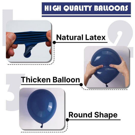 PartyWoo Navy Blue Balloons 140pcs Different Sizes of 18 12 10 5 Inch Dark Blue Balloon Arch Kit Garland for Graduation Wedding Sports Theme Boy Baby Shower Men Birthday Party Decorations Blue-Y72