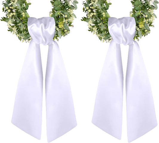 Skiennix Green Leaves Wreaths for Front Door Decor - Set of 2 Outdoor Decorations