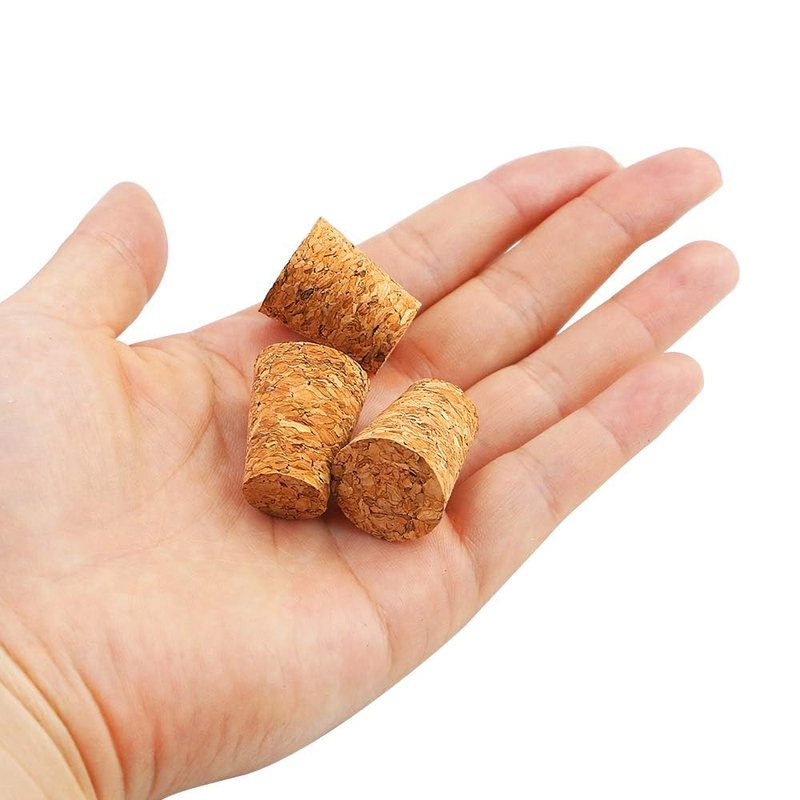 Owevvin 100 Pieces #7 Tapered Cork Plugs, Premium Blank Wine Corks Wine Stoppers Replacement Corks, 0.8 x 0.6 x 1 Inch