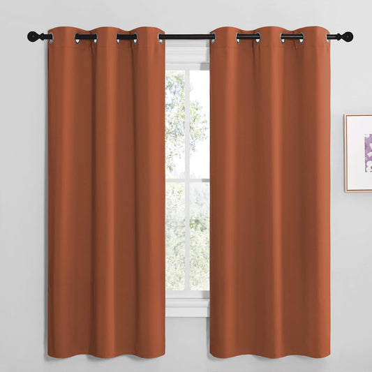 NICETOWN Blackout Curtains - Thermal Insulated Drapes for Privacy | Burnt Orange, 42 x 68 Inches