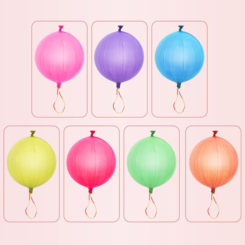 Punch Balloons 26Pcs, Colorful Punching Balloons Heavy Duty, Bounce Balloon with Rubber Band Handle for Ourdoor Games Birthday Party