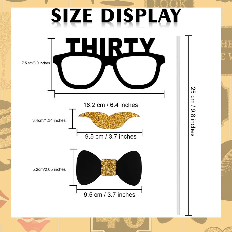 40th Birthday Photo Booth Props - 41 Pcs Black and Gold Decor, Funny Milestone Party Supplies for Men & Women, Retro 1986 Theme Selfie Station Accessories for Surprise Party, 40th Celebration Bash