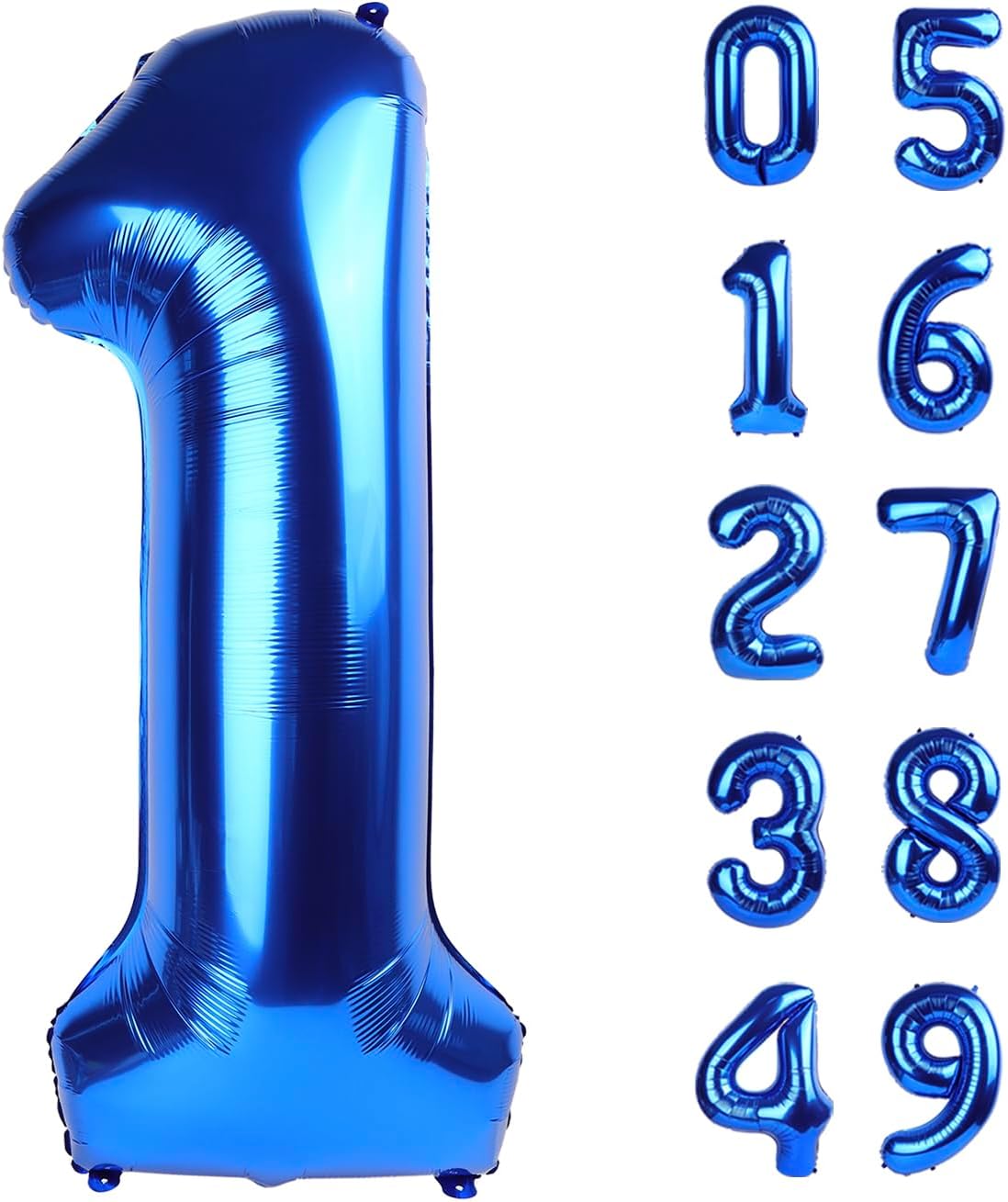 Jumbo Navy Blue Number 1 Balloon - 40 Inch Mylar Foil for 1st Birthday Party & Celebrations