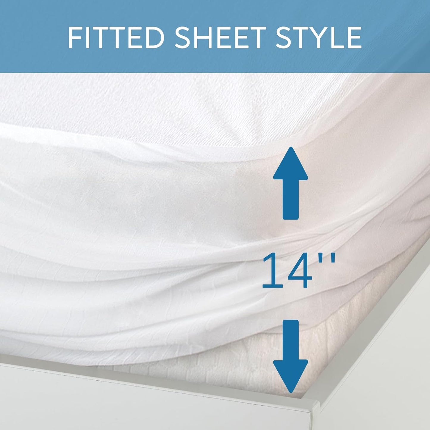 Skiennix Waterproof Terry Mattress Protector - Ultra Soft & Breathable Fitted Cover | 72''x75'' Up to 14'' Depth