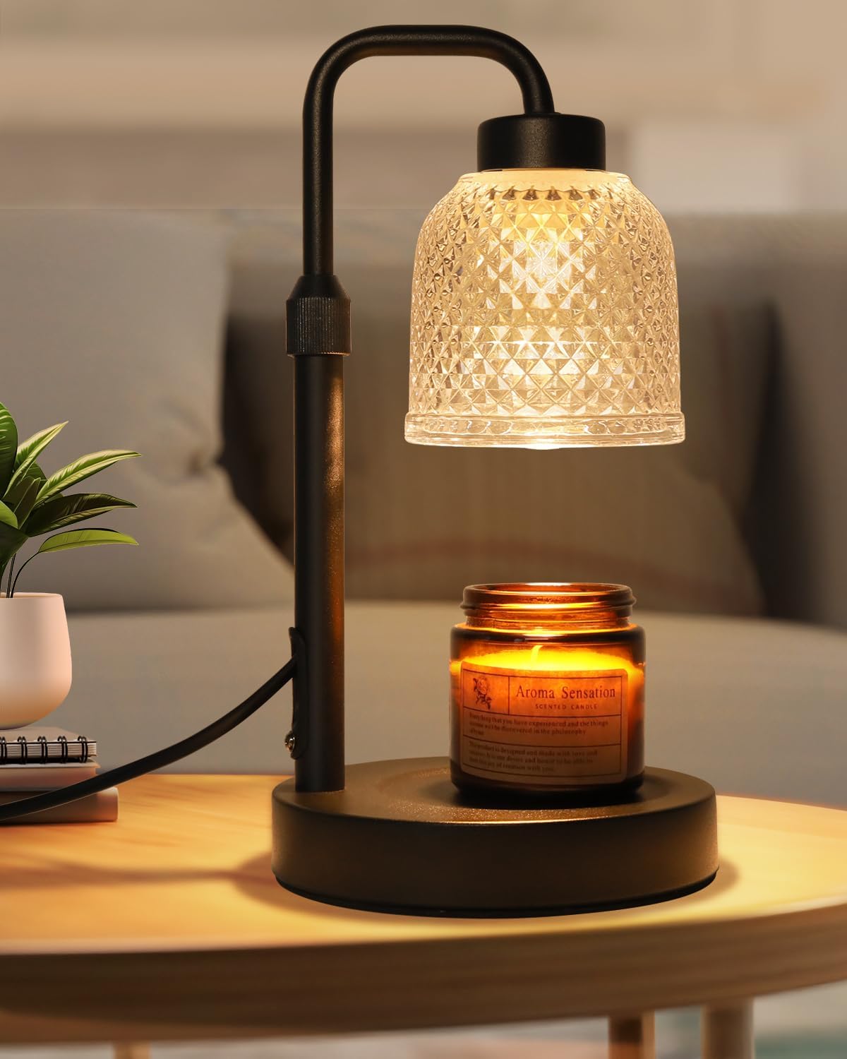 AIFEI Candle Warmer Lamp - Dimmable & Adjustable Height | Perfect Birthday & Housewarming Gift - Coal Black