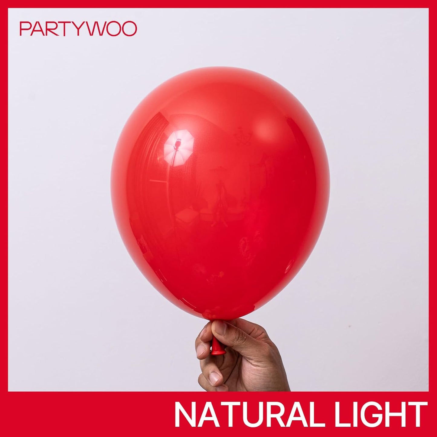 PartyWoo Red Balloons - 100 Pcs Matte Latex Balloons in Various Sizes for Party Decorations | Perfect for Garland & Arch