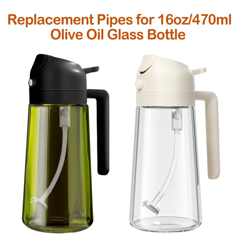 YARRAMATE 2Pcs Spray Straw Replacement for Kitchen Oil Sprayer Bottle, 4.72in/12cm Replacement Pipes for Cooking 16oz/470ml Olive Oil Glass Dispenser Bottle, Replace Oil Spray Tube Set