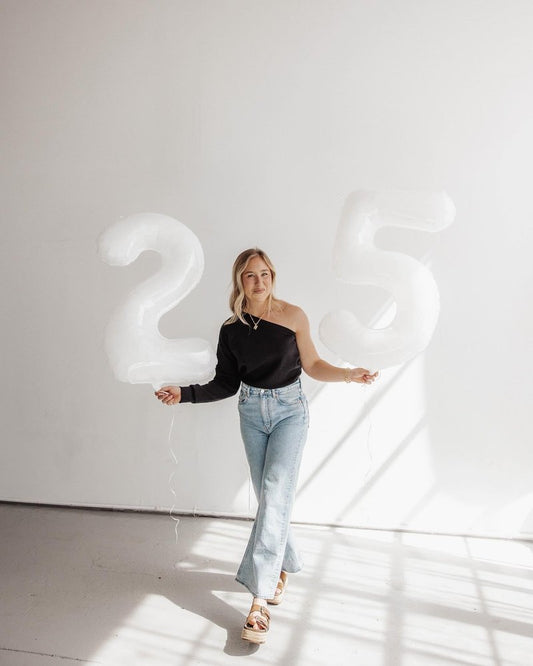 White Number 15 Balloon 40 inch, 15 Number Balloons, 15th White Birthday Decorations for Girls Boys 15 Year Old Party Supplies