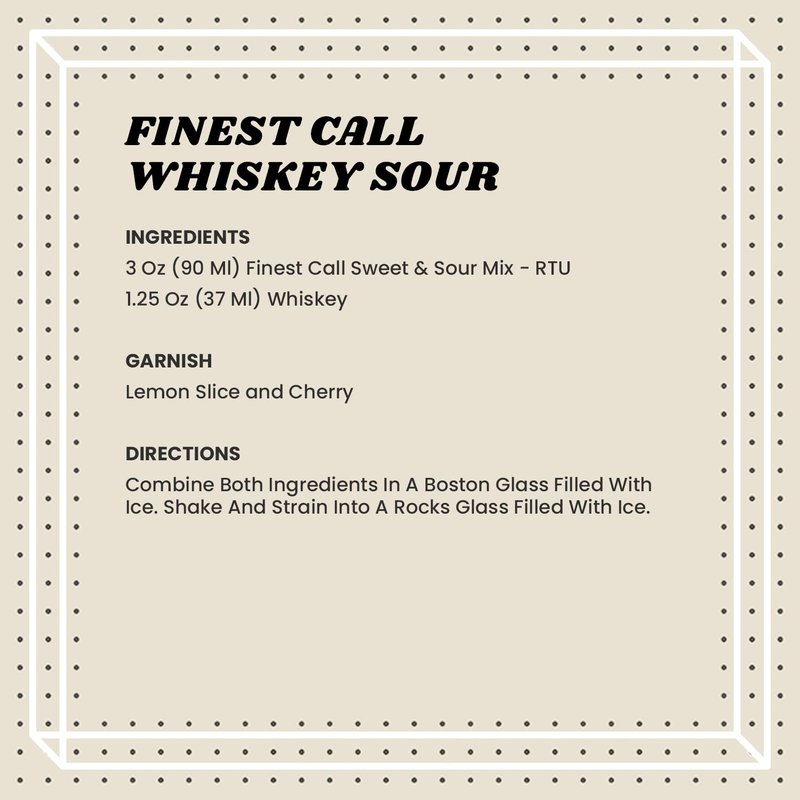 Finest Call Premium Sweet & Sour Drink Mix, 1 Liter Bottle (33.8 Fl Oz), Pack of 3