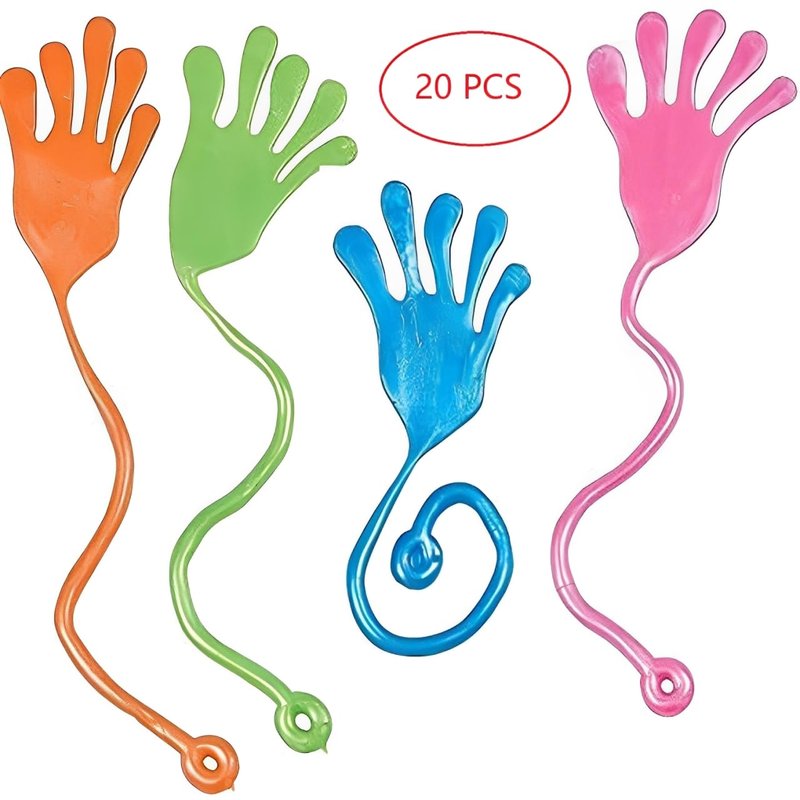 Tuko 20PCS Sticky Hands, Sticky Finger, Kids' Party Favor Sets, Fun Toys, Party Favors, Wacky Fun Stretchy Sticky Hands, Halloween Party Favors, Birthday Parties, Toys for Sensory Kids,20PCS