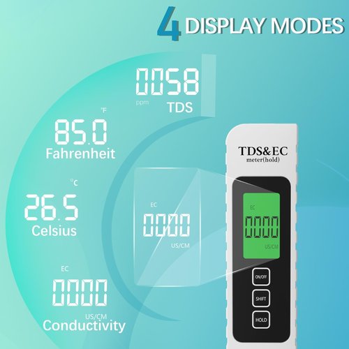 Cxjesin 4 in 1 Digital Water Tester for Drinking Water - Accurate and Reliable TDS EC & Temperature(°C/°F) Meter - 0-9999 ppm - for Drinking Water, Aquarium, Hydroponics, Pool, Etc