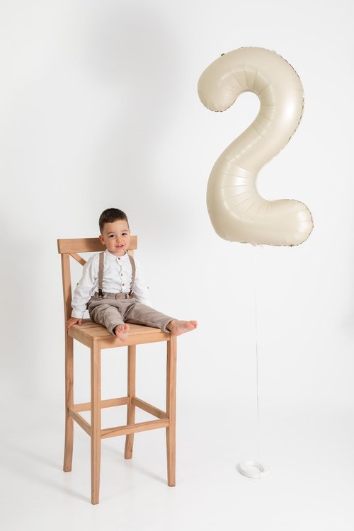 Cream 4 Balloon, Number Balloons 40 Inch, 4th Cream Party Decorations, Four Large Numbers for Party Decor, Number 4 Balloon