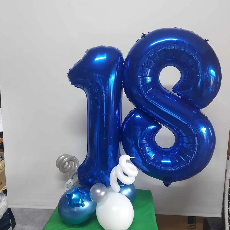 Navy Blue Number 100 Balloon 40 inch, 100 Number Balloons, 100th Navy Blue Birthday Decorations, 100 Year Old Women Men Blue Party Supplies