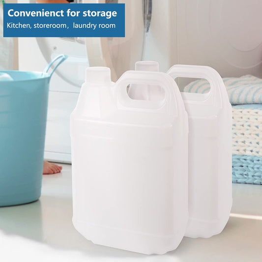 BPFY 2 Pack 1 Gallon Clear Plastic Jugs with Lids, Water Jug Storage Containers with Ergonomic Handle, HDPE Containers for Water, Sauces, Beverage, Soaps, Liquids