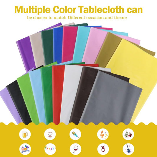 tujol Pink 6 Pack Plastic Table Cloth 54" x 108", Disposable Tablecloths Rectangle Table Cover, Plastic Tablecloths for Parties