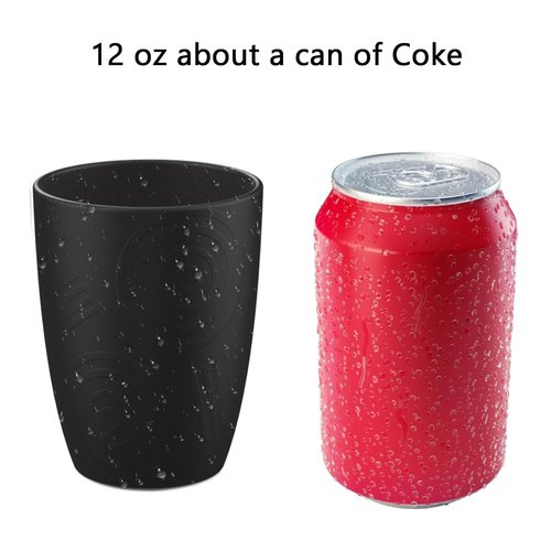 Homienly Wheat Straw Cups Drinking Glasses Set of 6, Unbreakable Plastic Cups Reusable Cups for Kitchen Camping Picnic Dorm Microwave and Dishwasher Safe Water Glasses Drinking Set 12 OZ - GreyStone