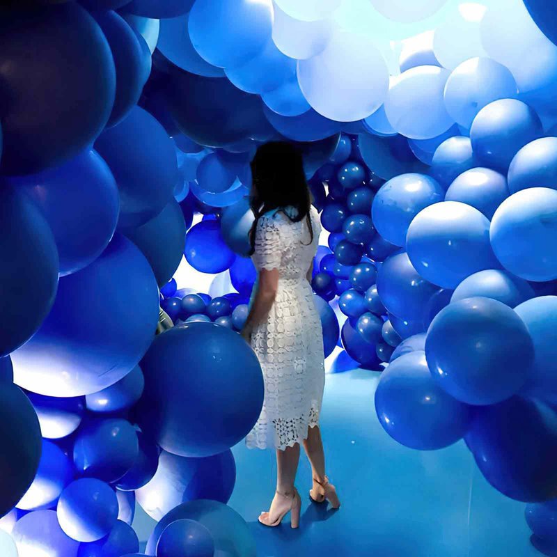 PartyWoo Pearl Blue Balloons 140pcs Different Sizes of 18 12 10 5 Inch Sky Blue Latex Helium Balloon Arch Kit Garland for Graduation Baby Shower Gender Reveal Birthday Party Decorations Blue-Z23