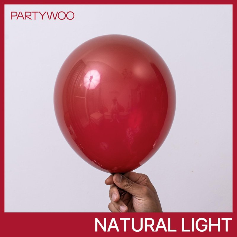 PartyWoo Burgundy Balloons 140 pcs Different Sizes of 18 12 10 5 Inch Dark Chestnut Red Maroon Balloon Arch Kit Garland for Birthday Graduation Anniversary Cherry Casino Party Decorations Red-Y62
