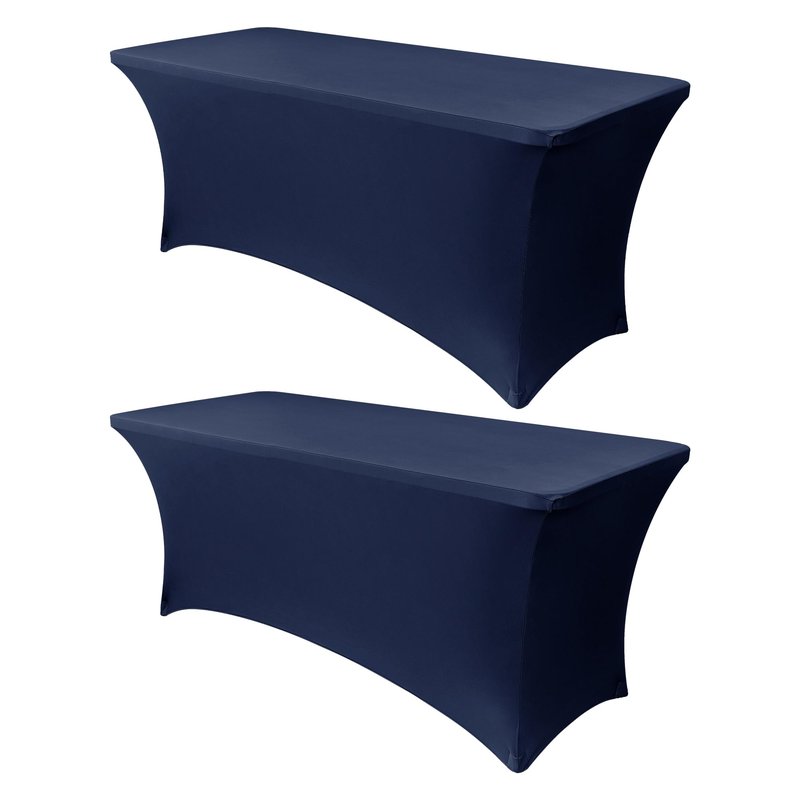 Obstal 5ft Stretch Spandex Table Cover for Standard Folding Tables - Universal Rectangular Fitted Tablecloth Protector for Wedding, Banquet and Party