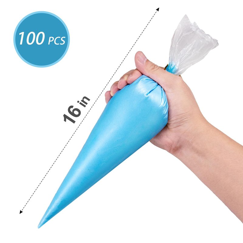16 Inch Piping Bags Disposable, 100Pcs Large Pastry Bags, Frosting Bags, Cake Decorating Bags, Decorating Bags Large Piping Bags, Decorating Bags