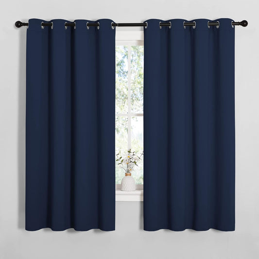 NICETOWN Blackout Curtains - All Season Thermal Insulated Grommet Drapes for Kids' Room | Navy, 55 x 68 Inches