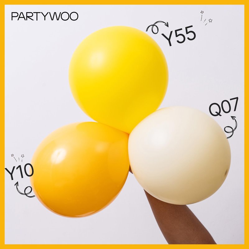 PartyWoo Mustard Yellow Balloons 100pcs Different Sizes of 36 18 12 10 5 Inch Yellow Fall Balloon Arch Kit for Birthday Engagement Baby Shower Bee Sunflower Little Cutie Party Decorations Yellow-Y10