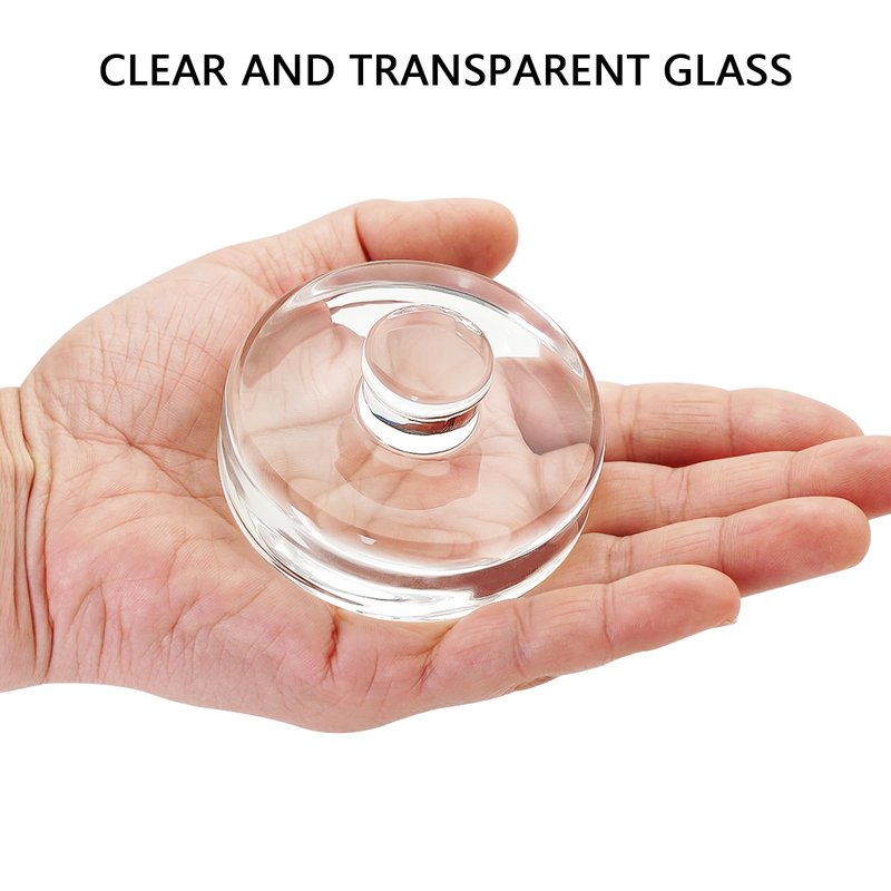 2Pcs Fermentation Glass Weights with Easy Grip Handles, Clear Canning Weights and Pickling Glass Weight for Wide Mouth Mason Jars, Fermenting Kit, Kimchi, Sauerkraut (2)