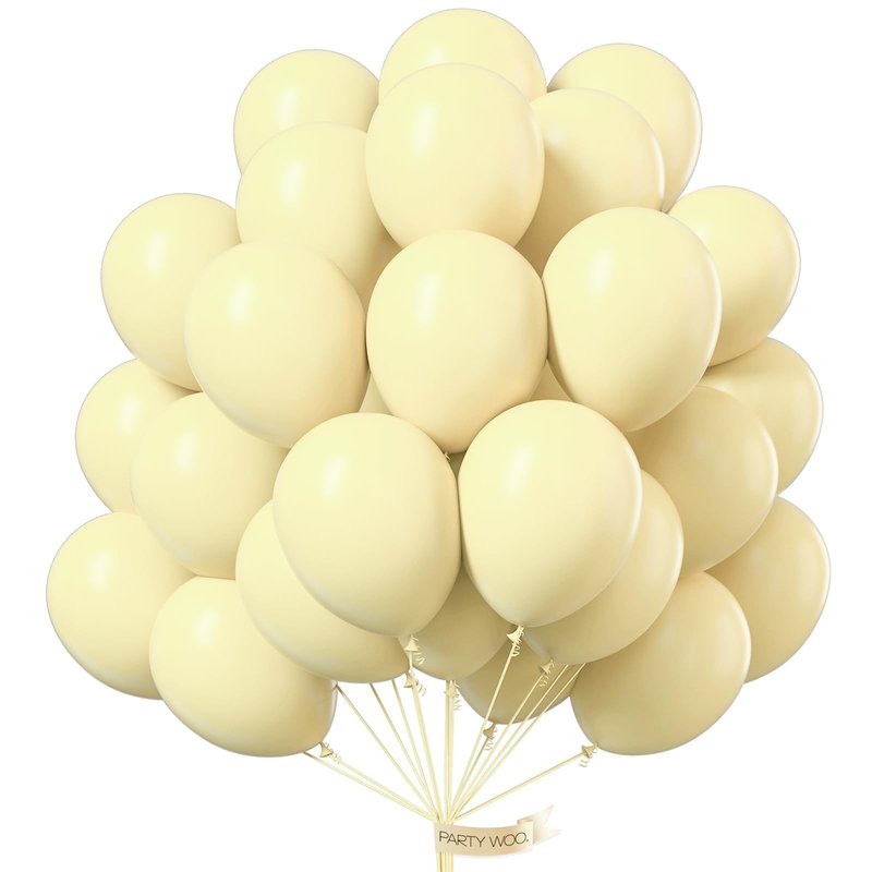 PartyWoo Pastel Yellow Balloons 100pcs 12 Inch Light Pale Yellow Latex Helium Balloons for Graduation Baby Shower Gender Reveal Easter Little Cutie Bee Birthday Summer Party Decorations Yellow-Q07