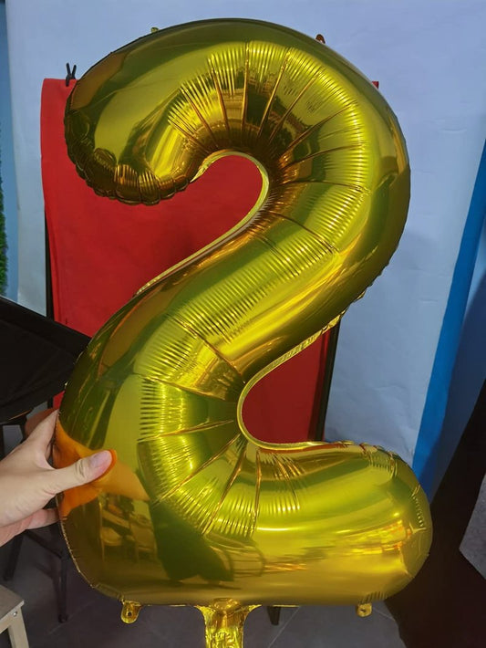32 Inch Gold Number 2 Balloons Foil Ballon Digital Birthday Party Decoration Supplies (Gold Number 2 Balloon)