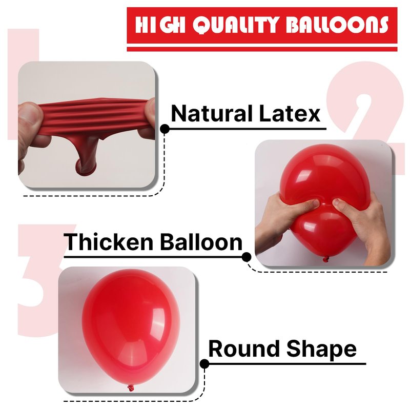 PartyWoo Red Balloons 50 pcs 5 Inch Small Mini Matte Red Latex Balloons for Graduation Wedding Independence Day Valentine's Day Memorial Day Christmas Engagement Birthday Party Decorations Red-Y57