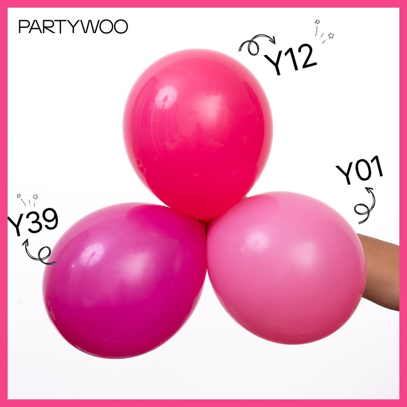 PartyWoo Hot Pink Balloons 100pcs 12 Inch Magenta Fuchsia Balloons for Baby Shower Gender Reveal Engagement Bachelorette Wedding Bridal Shower Anniversary Birthday Party Decorations Pink-Y12