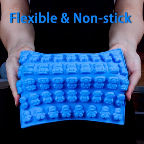 Chocolate Molds Gummy Molds Silicone - Candy Mold and Silicone Ice Cube Tray Nonstick Including Hearts, Stars, Shells
