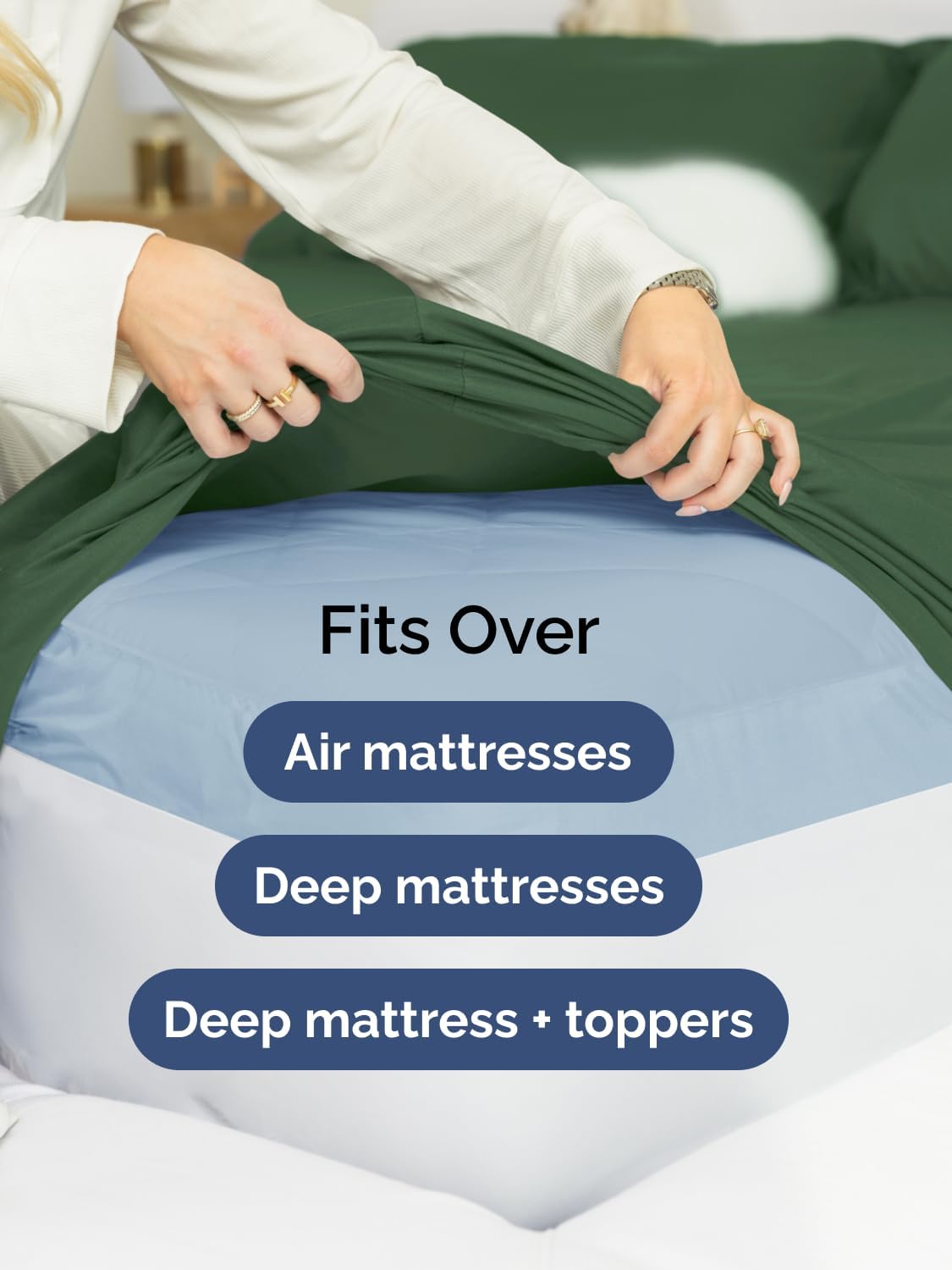 Regine Switzerland Extra Deep King Sheet Set - 6-Piece Breathable Cooling Bedding - Soft, Wrinkle-Free, Emerald Green