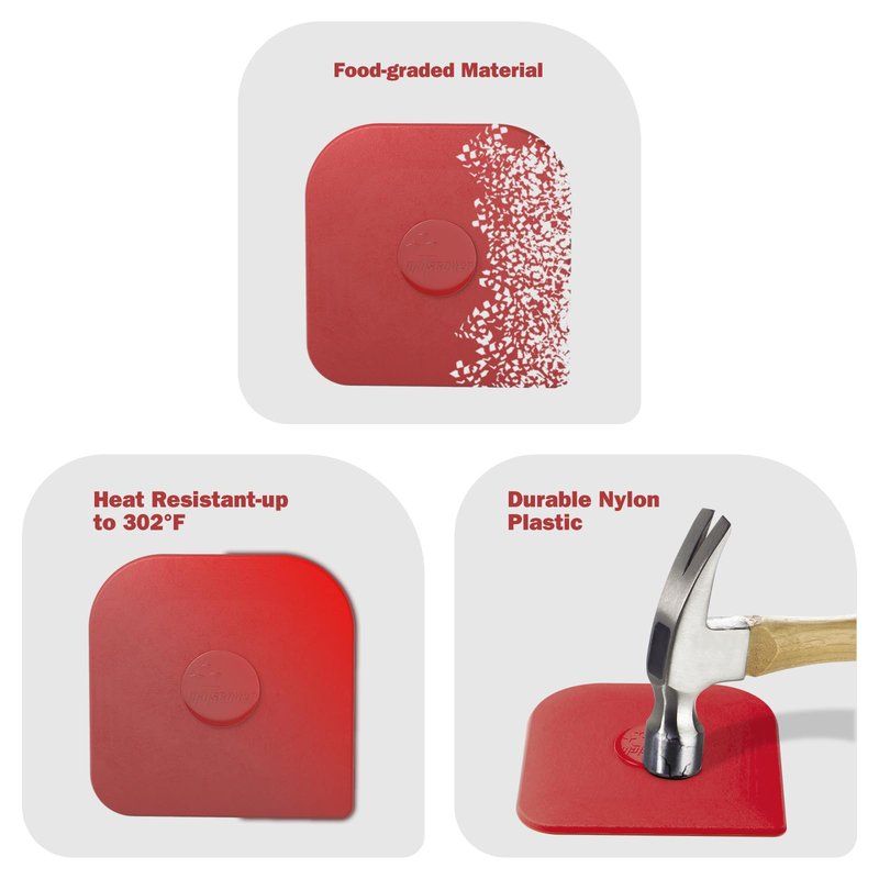 Pan Scraper, 5 Pcs Pot Scraper Plastic, Pot Scraper Non Scratch for Cast Iron, Pot and Pan Cleaning, Sturdy Scraper Kitchen Tool, Red