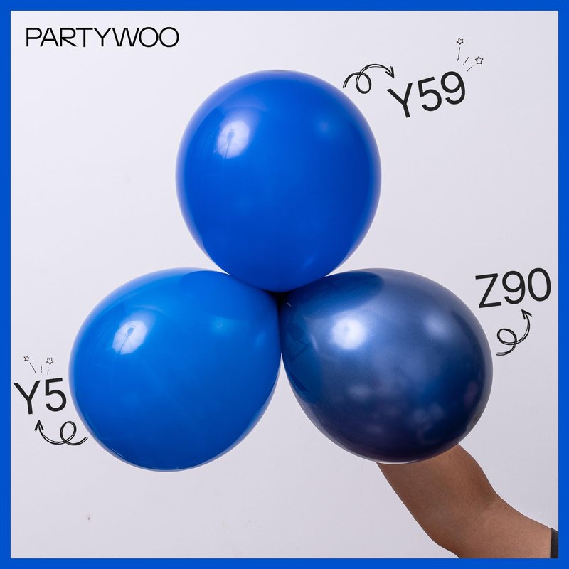 PartyWoo Blue Balloons 140pcs Different Sizes of 18 12 10 5 Inch Navy Blue Balloon Arch Kit Garland for Birthday Gender Reveal Baby Shower Graduation Retirement Bachelorette Party Decorations Blue-Y59