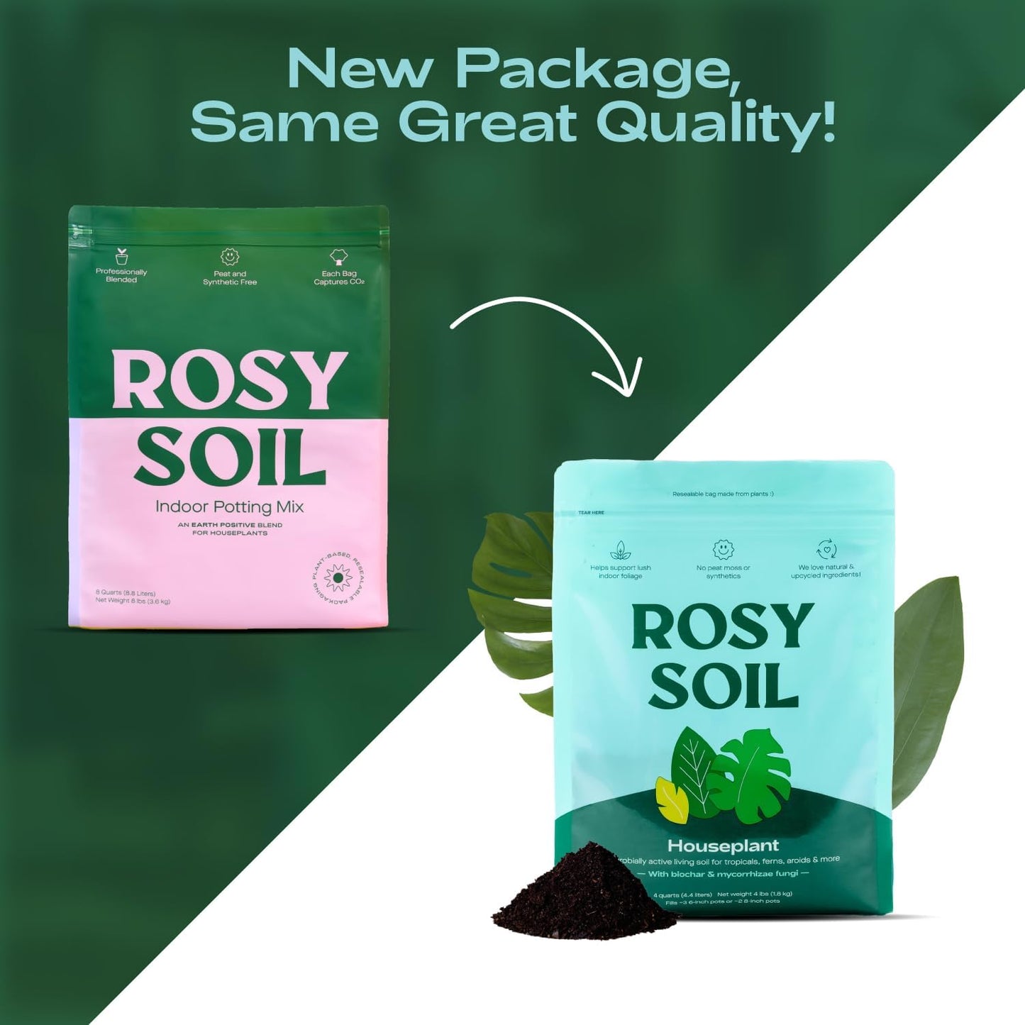 Rosy Soil Indoor Potting Soil - Organic Mix Enriched with Biochar for Healthy House Plants | 4qt