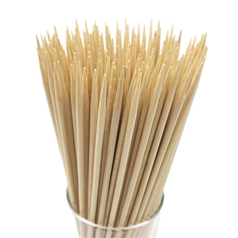 8" Natural Bamboo Skewers for BBQ，Appetiser，Fruit，Cocktail，Kabob，Chocolate Fountain，Grilling，Barbecue，Kitchen，Crafting and Party. Φ=4mm, More Size Choices 6"/10"/12"/14"/16"/17.5"/30"/36"(1000 PCS)